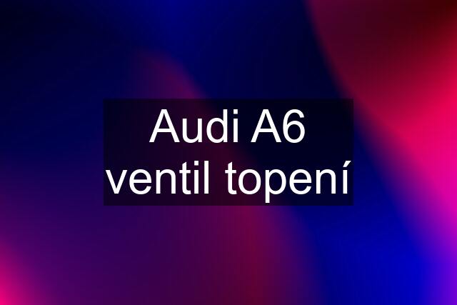 Audi A6 ventil topení