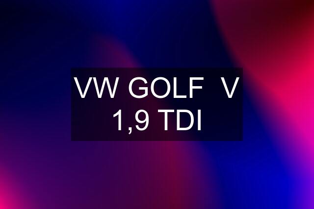 VW GOLF V 1,9 TDI