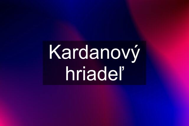 Kardanový hriadeľ