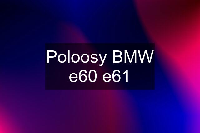 Poloosy BMW e60 e61