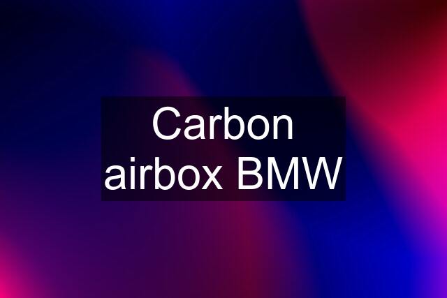 Carbon airbox BMW