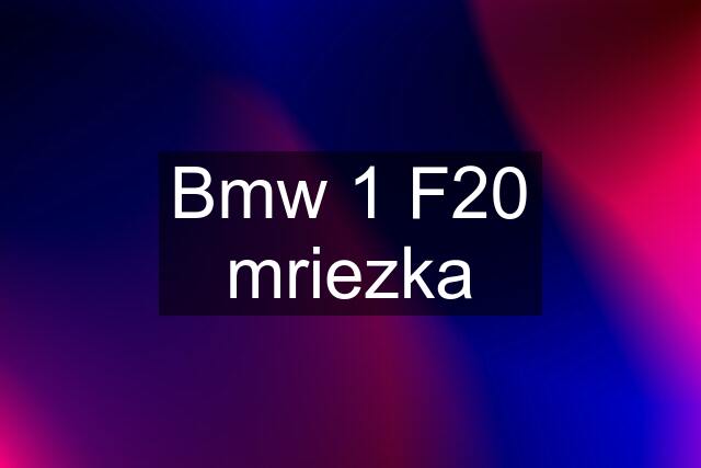 Bmw 1 F20 mriezka