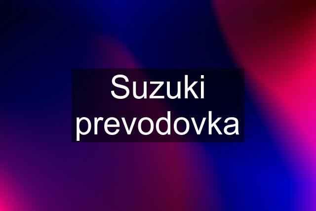 Suzuki prevodovka