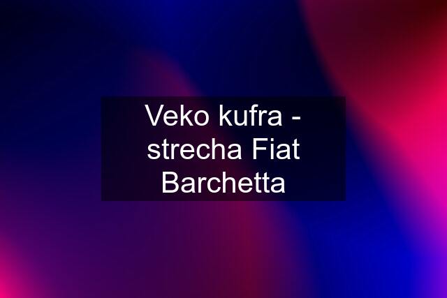 Veko kufra - strecha Fiat Barchetta