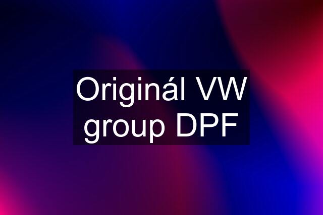 Originál VW group DPF