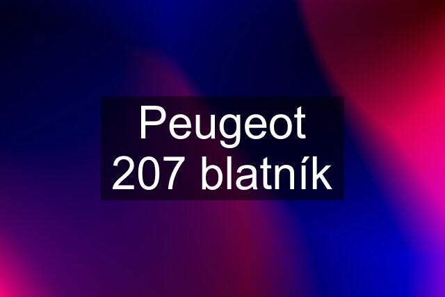 Peugeot 207 blatník