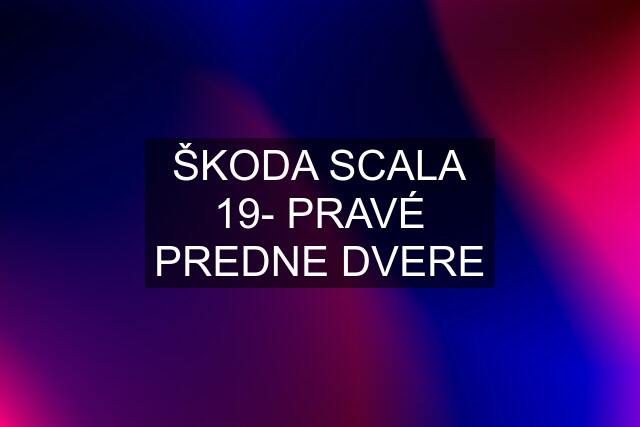 ŠKODA SCALA 19- PRAVÉ PREDNE DVERE