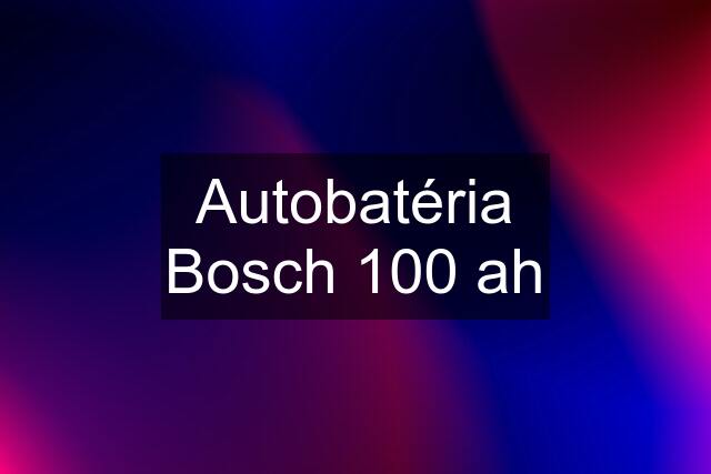 Autobatéria Bosch 100 ah