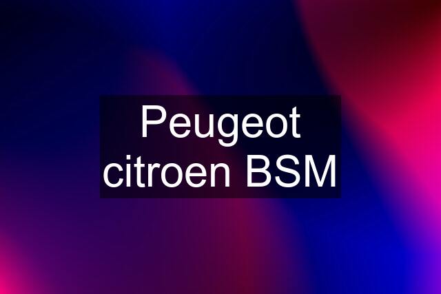 Peugeot citroen BSM