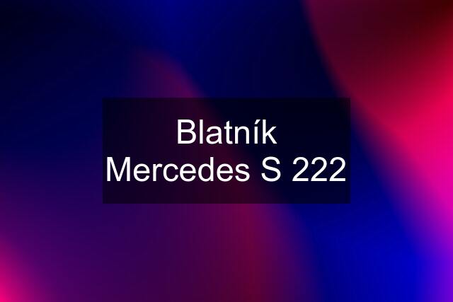 Blatník Mercedes S 222