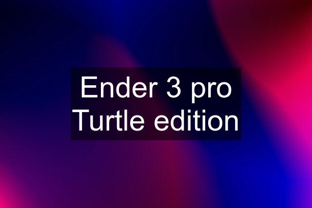 Ender 3 pro Turtle edition