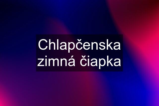 Chlapčenska zimná čiapka