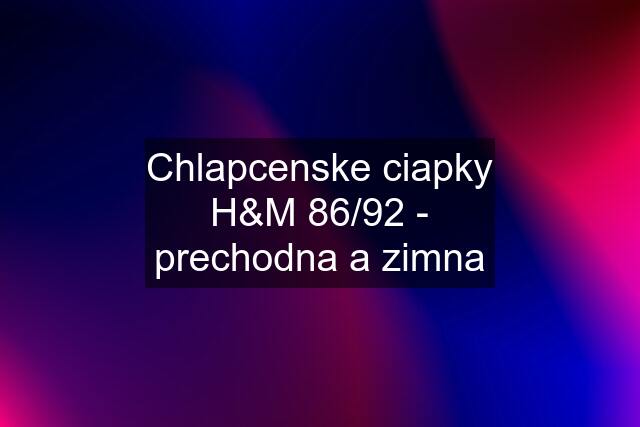 Chlapcenske ciapky H&M 86/92 - prechodna a zimna