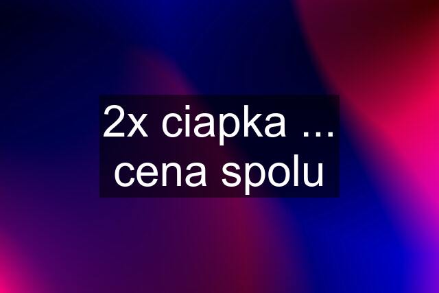 2x ciapka ... cena spolu