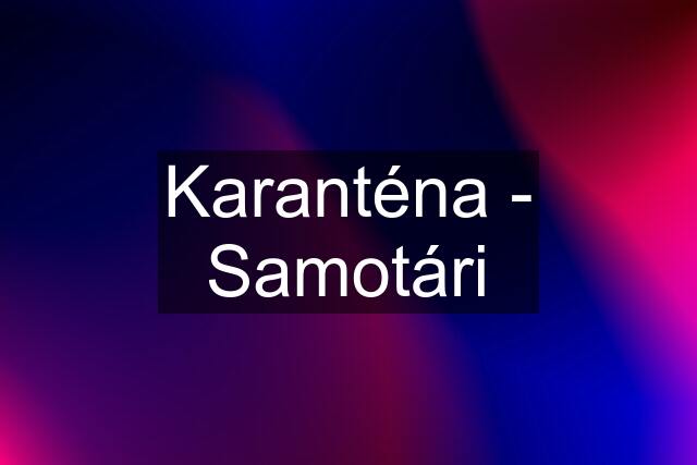 Karanténa - Samotári