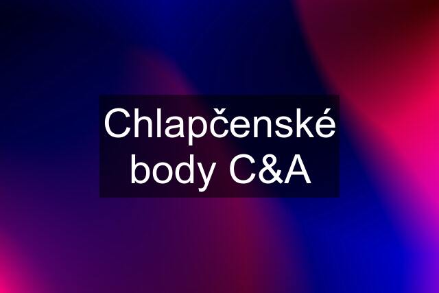 Chlapčenské body C&A