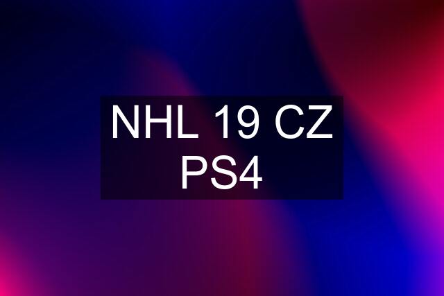 NHL 19 CZ PS4