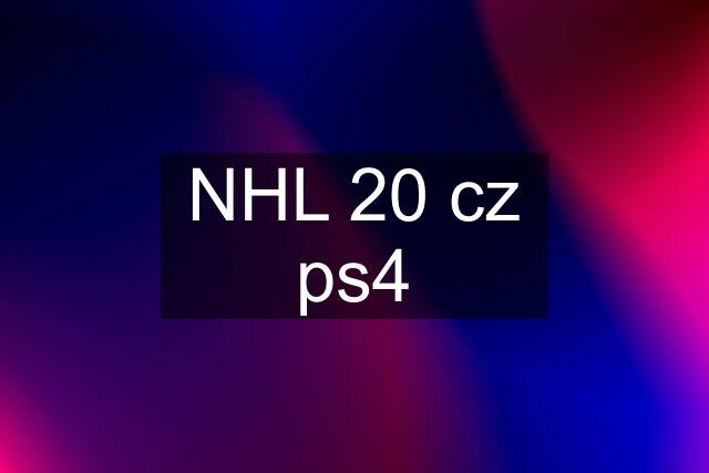 NHL 20 cz ps4