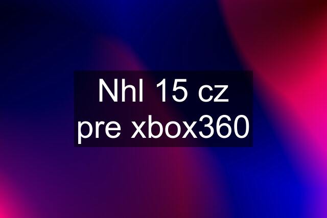 Nhl 15 cz pre xbox360