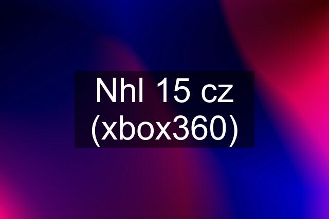 Nhl 15 cz (xbox360)