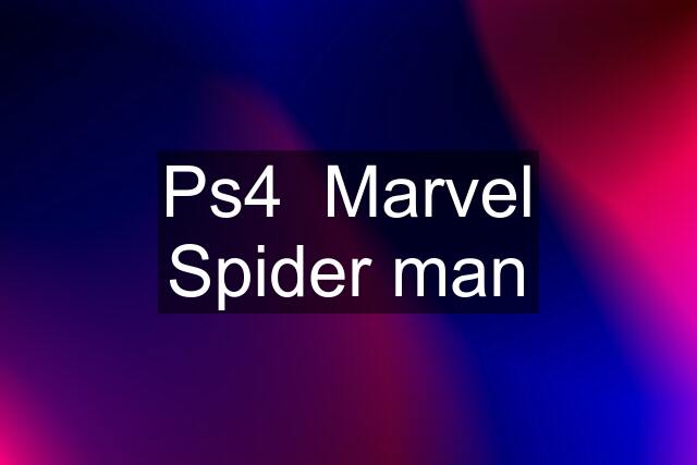 Ps4  Marvel Spider man