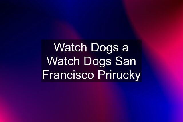 Watch Dogs a Watch Dogs San Francisco Prirucky