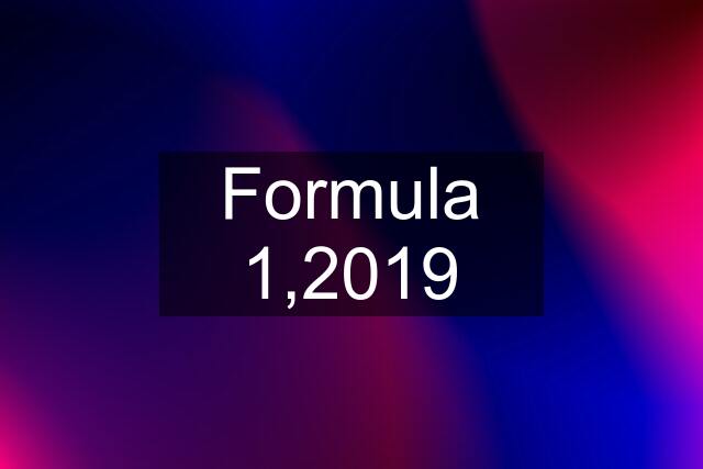 Formula 1,2019