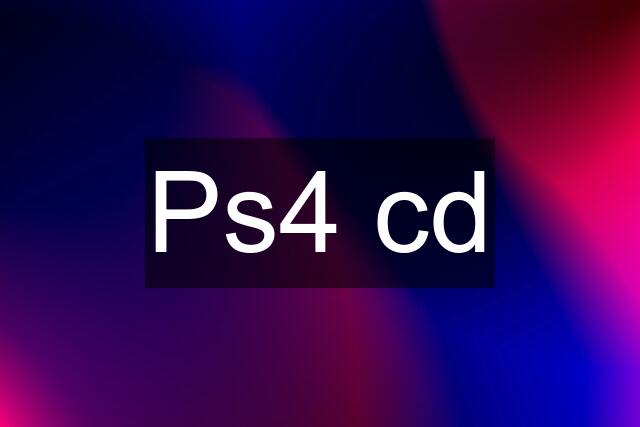 Ps4 cd