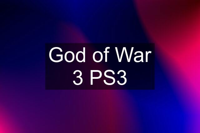 God of War 3 PS3