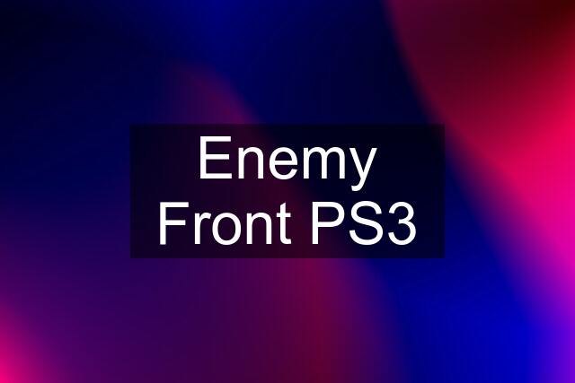 Enemy Front PS3