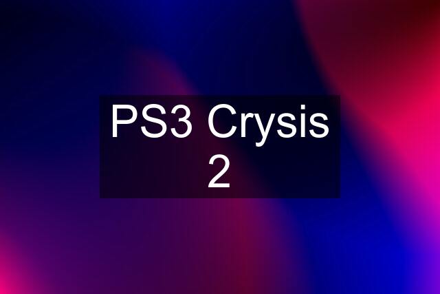 PS3 Crysis 2