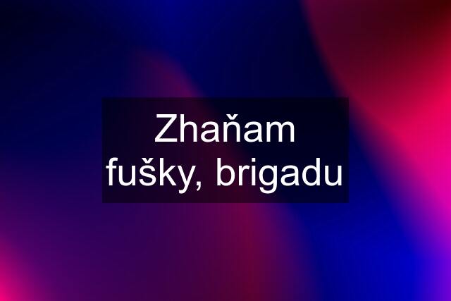 Zhaňam fušky, brigadu