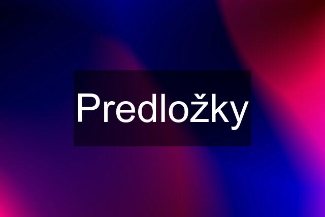 Predložky