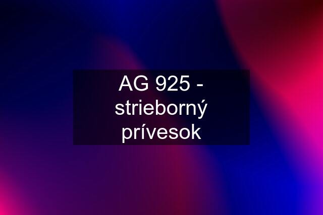 AG 925 - strieborný prívesok