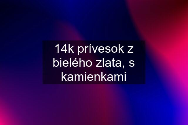 14k prívesok z bielého zlata, s kamienkami