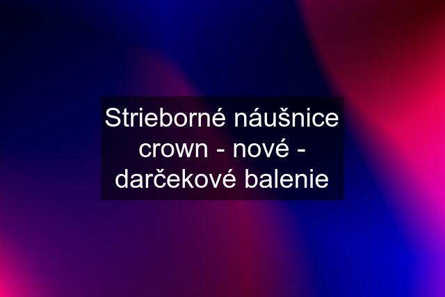 Strieborné náušnice "crown" - nové - darčekové balenie