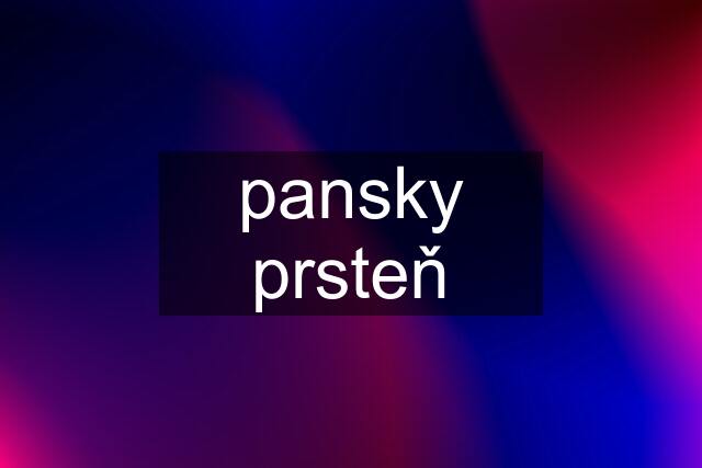 pansky prsteň