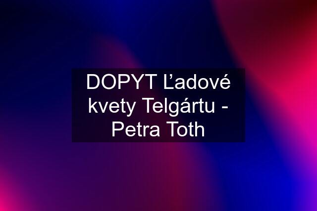 DOPYT Ľadové kvety Telgártu - Petra Toth