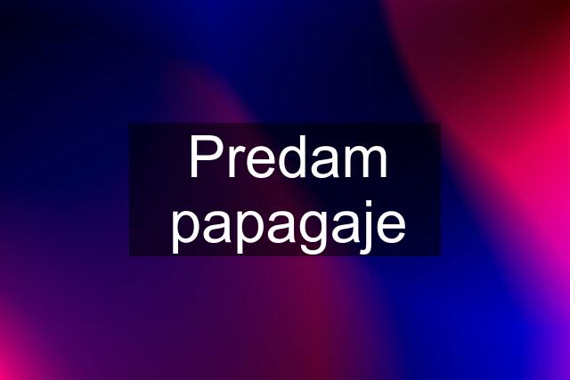 Predam papagaje