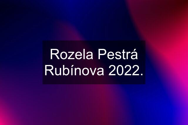 Rozela Pestrá Rubínova 2022.