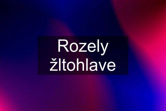 Rozely žltohlave