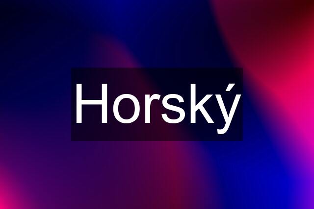 Horský