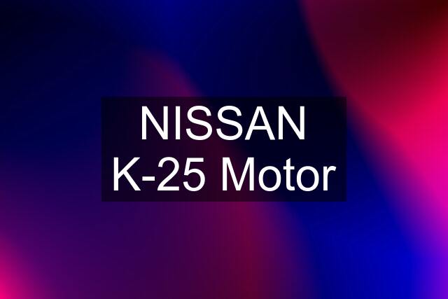 NISSAN K-25 Motor