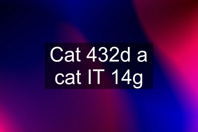 Cat 432d a cat IT 14g