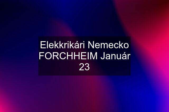 Elekkrikári Nemecko FORCHHEIM Január 23