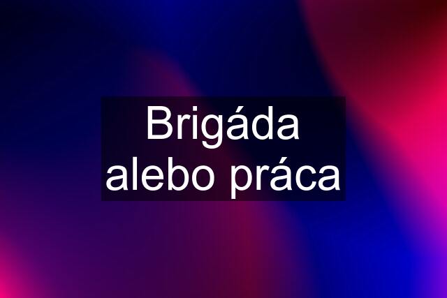 Brigáda alebo práca