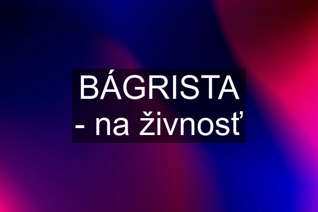 BÁGRISTA - na živnosť