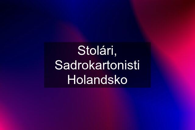 Stolári, Sadrokartonisti Holandsko