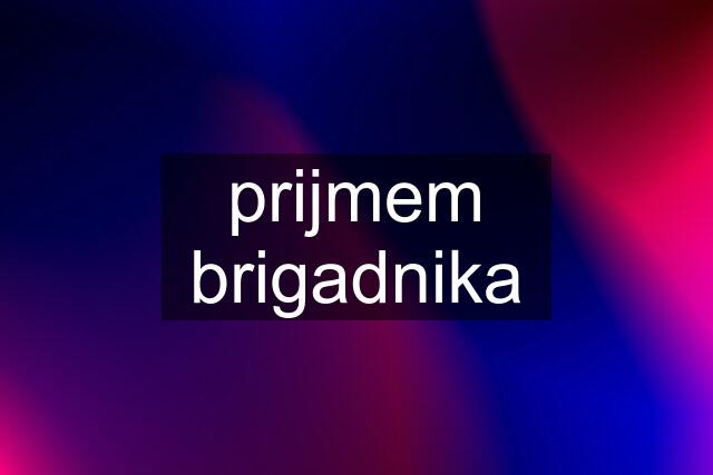 prijmem brigadnika