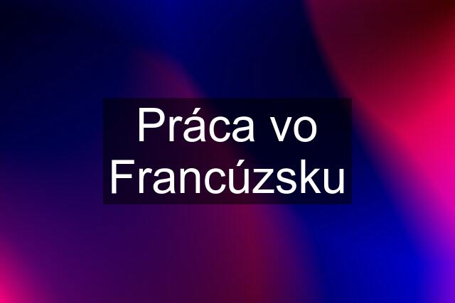 Práca vo Francúzsku